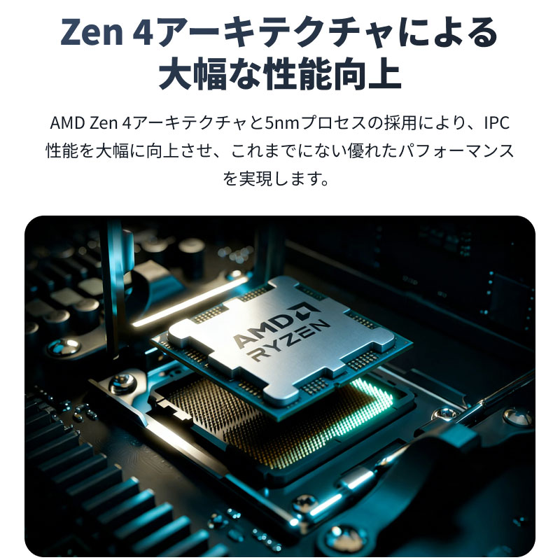 AMD AMD CPU Ryzen5 7600X AM5 6コア 12スレッド 4.7GHz TDP 105W