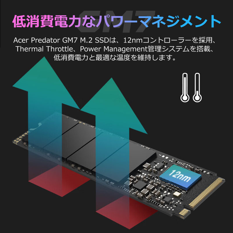 Acer Predator SSD 4TB 3D NAND TLC PCIe Gen 4x4 M.2 NVMe 2280 R:7400MB/s W:6500MB/s 新型PS5/PS5対応 GM7国内5年保証宅配便翌日配達｜jnh｜05