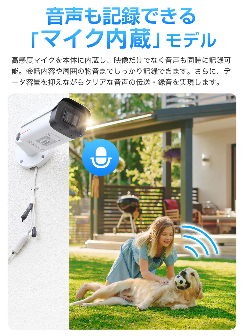 NSS 防犯カメラセット（ドーム型・バレット型）HDD 6TB搭載 HOLOWITS 5MP AI搭載 バレット型防犯カメラ 高精細監視 人体検知