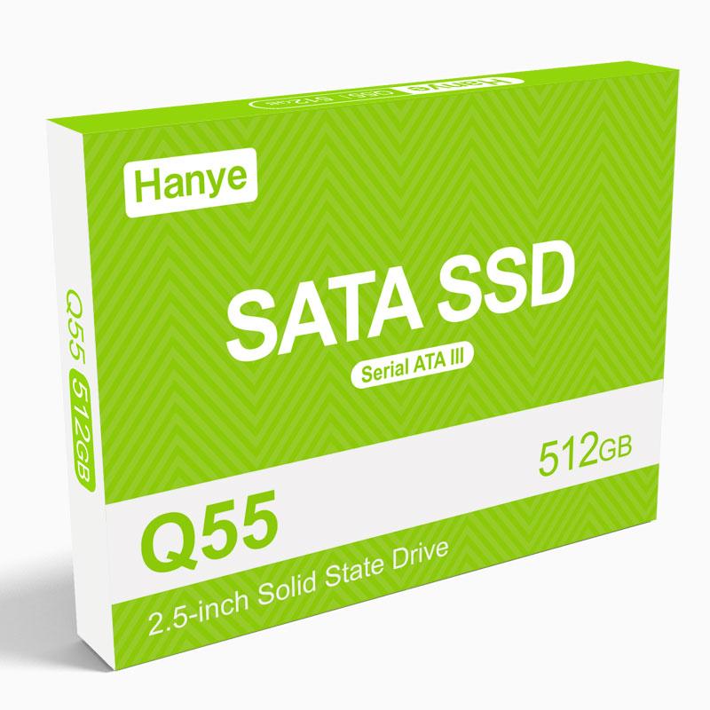 Hanye SSD 512GB 内蔵型 2.5インチ 7mm SATAIII 6Gb s 550MB s 3D NAND採用 Q55 アルミ製筐体 PS4検証済み 国内3年保証・翌日配達 送料無料