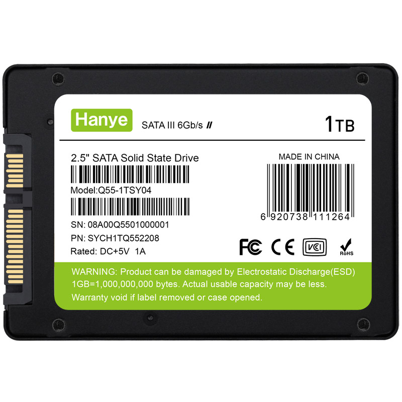 セール Hanye SSD 1TB 内蔵型 2.5インチ 7mm SATAIII 6Gb/s 550MB/s 3D NAND採用 Q55 アルミ製筐体  PS4検証済み 国内3年保証・翌日配達 送料無料