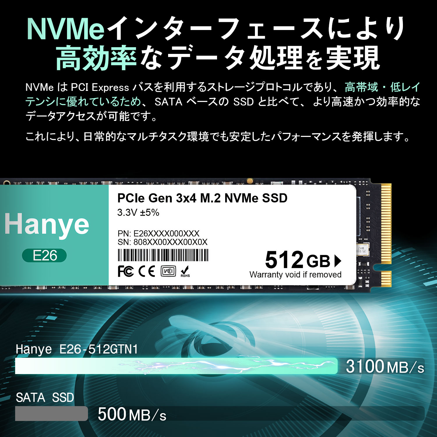 内蔵型SSD Hanye E30 2TB M.2 SSD E30-SSD 製品特徴 | E30-SSD | Hanye