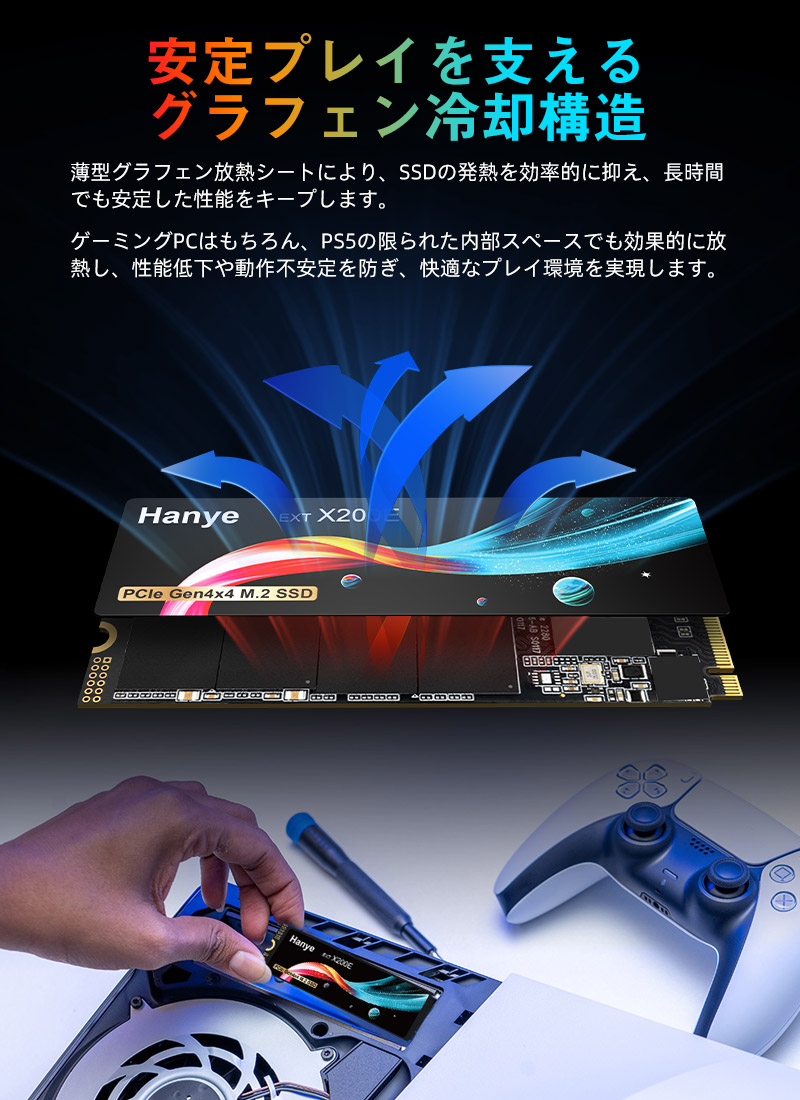 Hanye Hanye SSD 1TB PCIe Gen4x4 M.2 NVMe 2.0 2280 PS5 Pro/PS5 Slim