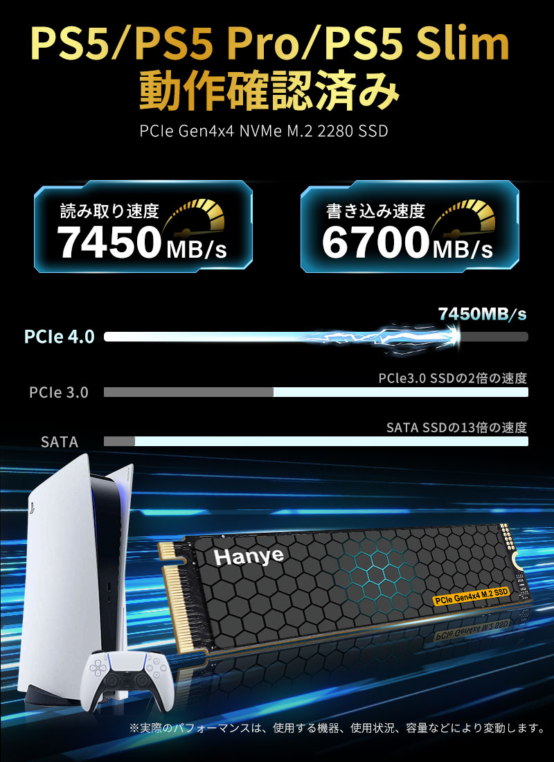 Hanye Hanye SSD 2TB 3D NAND TLC PCIe Gen4x4 M.2 NVMe 2280