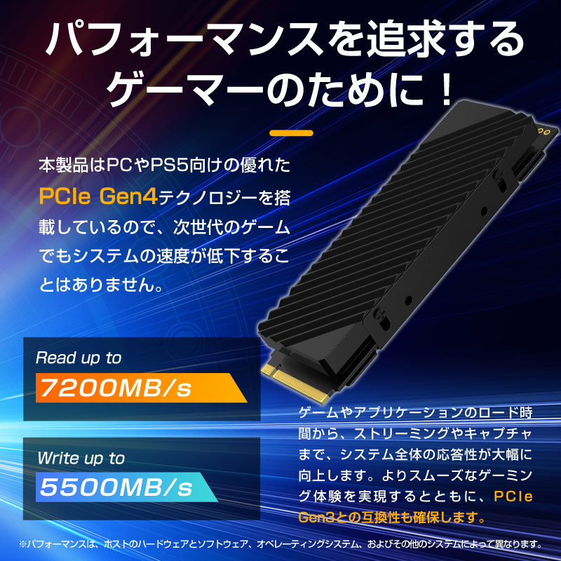 JNH SSD 1TB 3D NAND TLC PCIe Gen4x4 M.2 NVMe 2280