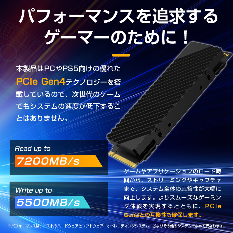 ポイント5倍 JNH SSD 1TB 3D NAND TLC PCIe Gen4x4 M.2 NVMe 