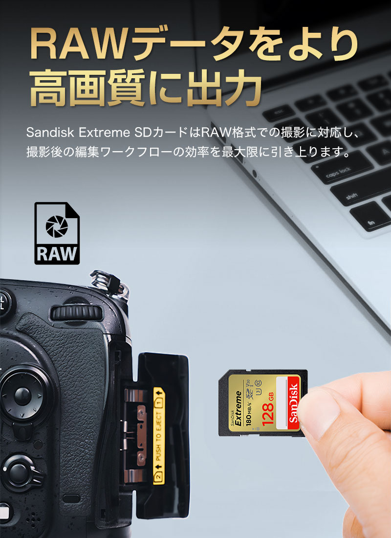 SanDisk SDカード Extreme SDXCカード 128GB UHS-I U3 V30 R