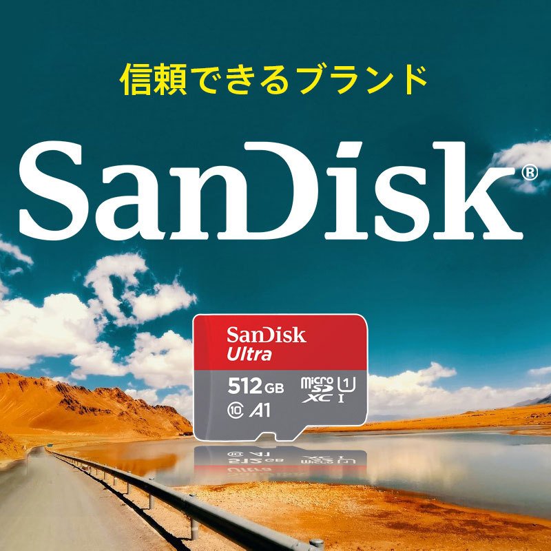 嘉年華 / microSDXC 512GB SanDisk サンディスク UHS-1 U1 FULL HD アプリ最適化 Rated A1対応 R: 120MB/s SDSQUA4-512G-GN6MN海外パッケージ