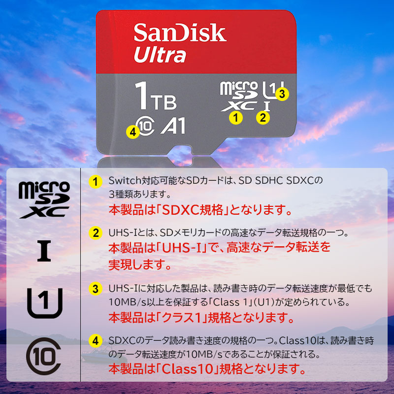 マイクロsdカード microSDXC 1TB SanDisk UHS-I U1 A1対応 R:150MB/s 