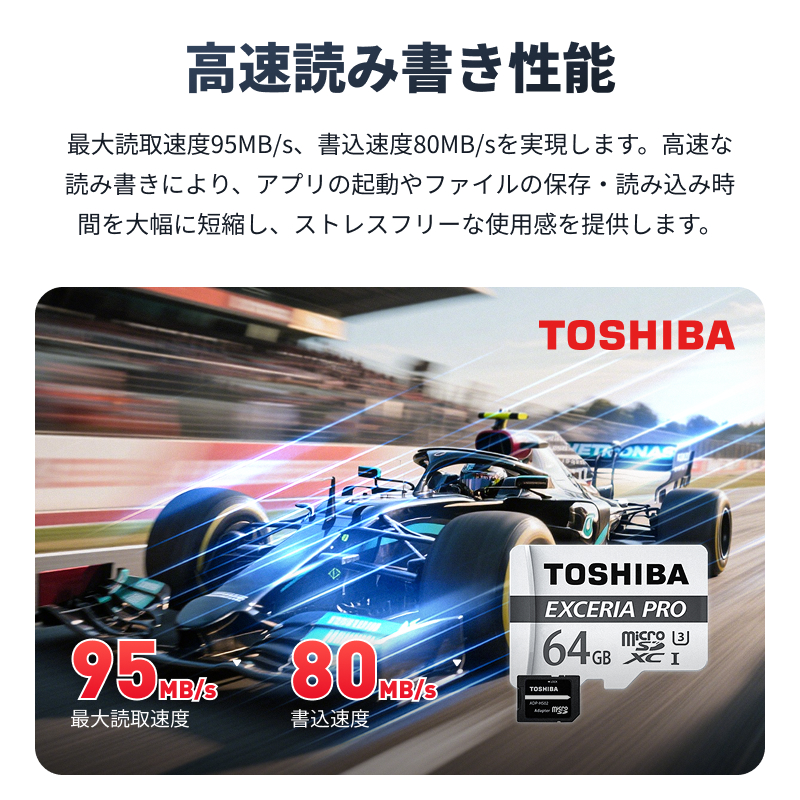 TOSHIBA（東芝） マイクロsdカード microSDXC 64GB UHS-I U3 読出95MB