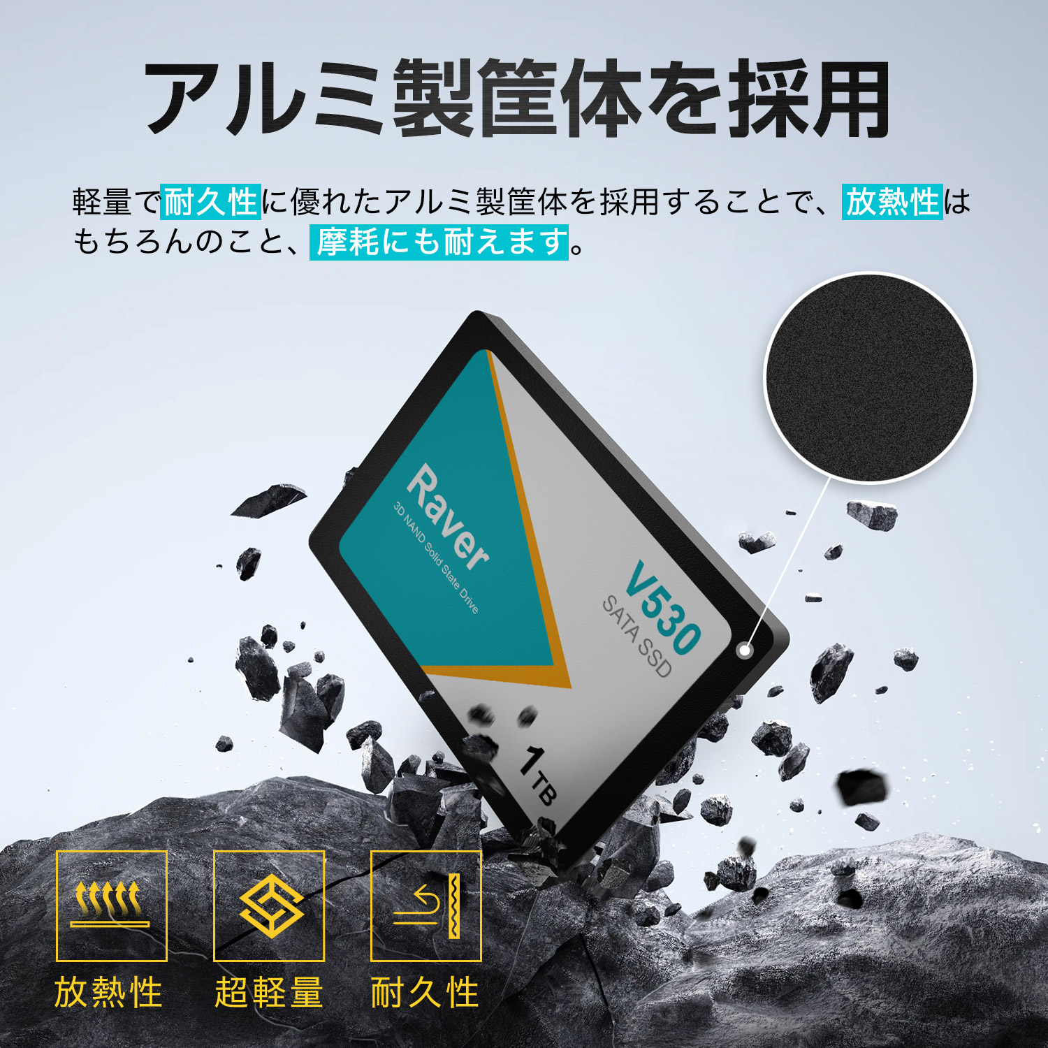 動作確認済み Raver SSD 1TB SATA 2.5インチ Raver 特価セール SSD 1TB 内蔵型 Raver 2.5インチ 7mm 3D TLC NAND