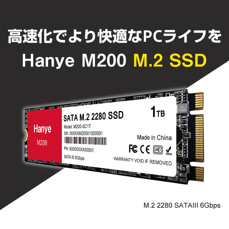 Hanye ポイント2倍 Hanye SSD 1TB 内蔵 SATA M.2 2280 SATA III 6.0Gb