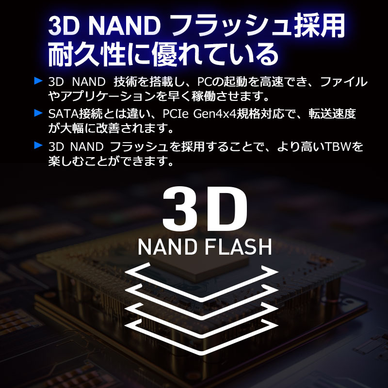 Hanye Hanye 4TB NVMe SSD PCIe Gen 4x4 放熱シート付き 3D NAND PS5