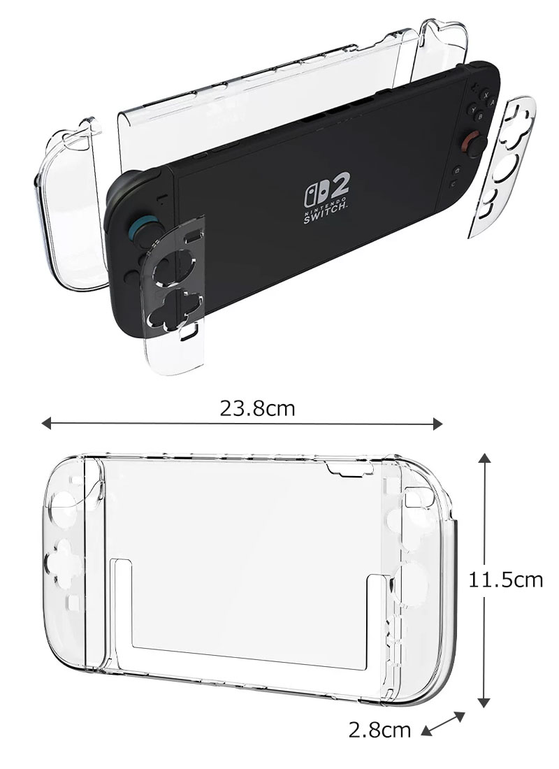 Nintendo Switch 2 用 クリアケース セパレート式 PC素材ハードカバー