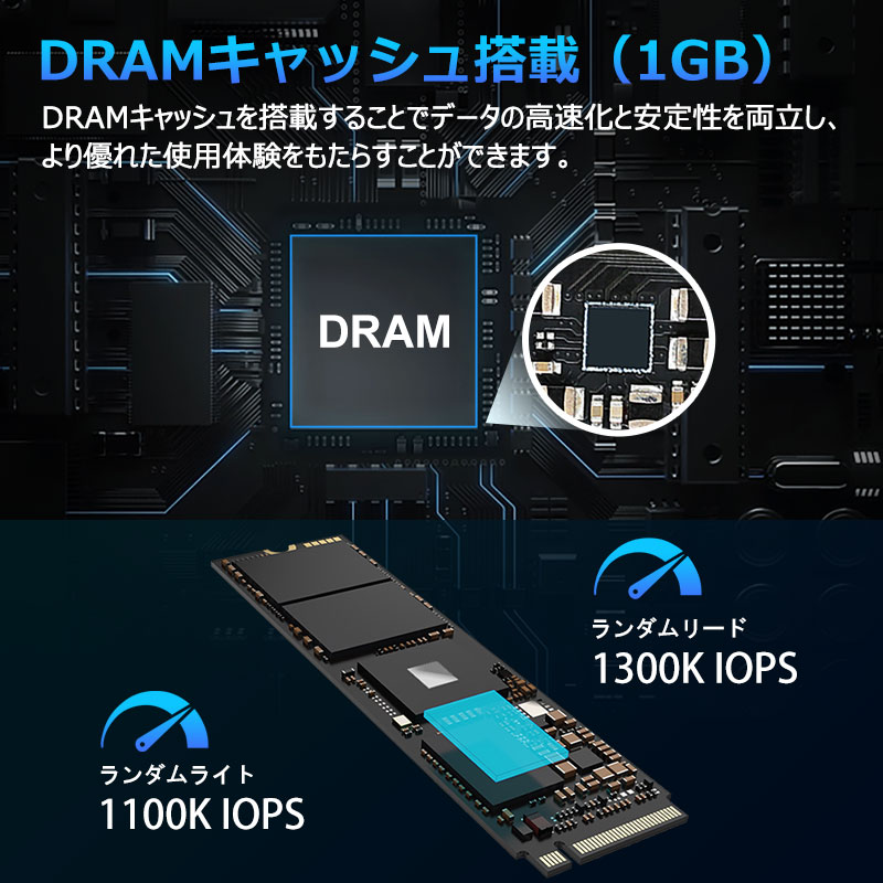 Acer Predator 2TB NVMe SSD PCIe Gen 4x4 DRAM搭載 放熱シート付き 3D