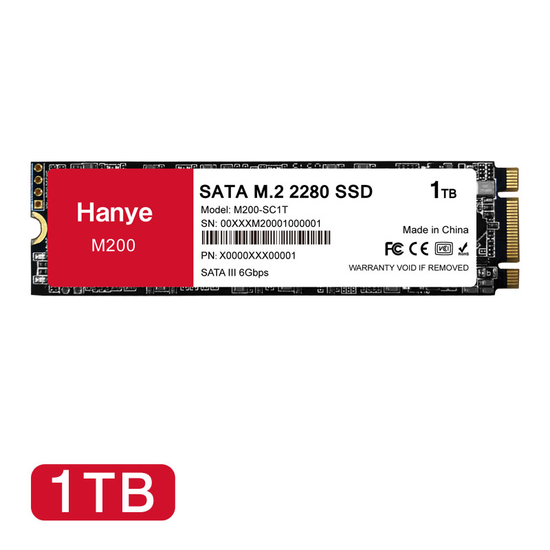 ポイント5倍 Hanye SSD 1TB 内蔵 SATA M.2 2280 SATA III 6.0Gb/s 550MB/s M200 正規代理店品 国内3年保証 翌日配達・ネコポス送料無料｜jnhshop