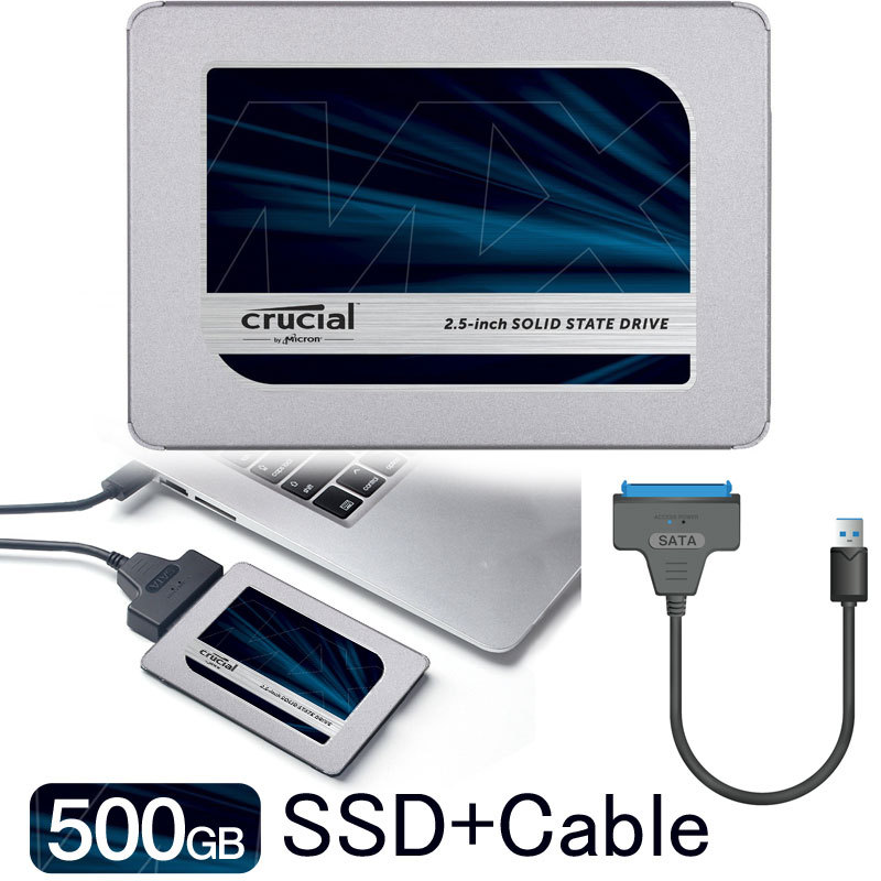 安心と信頼 Crucial MX500 SSD 1TB 2.5インチCT1000MX500SSD1 SATA3内蔵SSD SATA-USB3.0変換ケーブル付 翌日配達