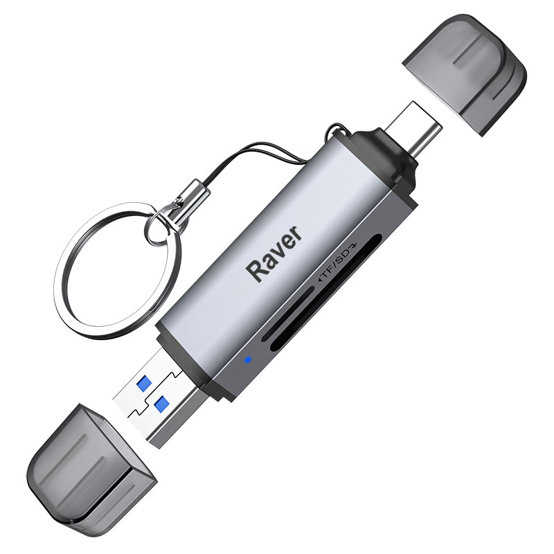 Raver Card Raver カードリーダー USB 3.2 DDR200モード 最高190MB/s超高速転送 Type-C OTG対応 2-in-1 SDXC ...