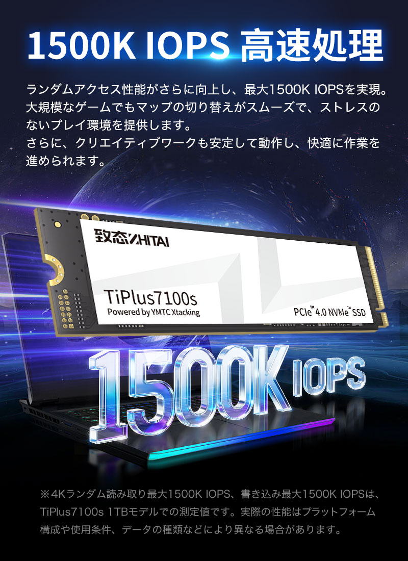 ZHITAI YMTC ZHITAI 1TB 内蔵SSD NVMe 2.0 M.2 2280 R:7400MB/s W