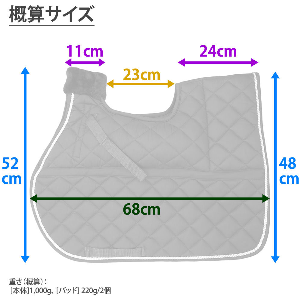 Klaus 乗馬 穴あきゼッケン BAH80 クッションパッド付き 乗馬