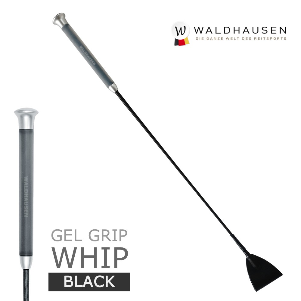 乗馬用品 ゲルグリップ短鞭（黒ブラック） SWB1 ショートムチ 50cm 65cm Waldhausen 乗馬鞭