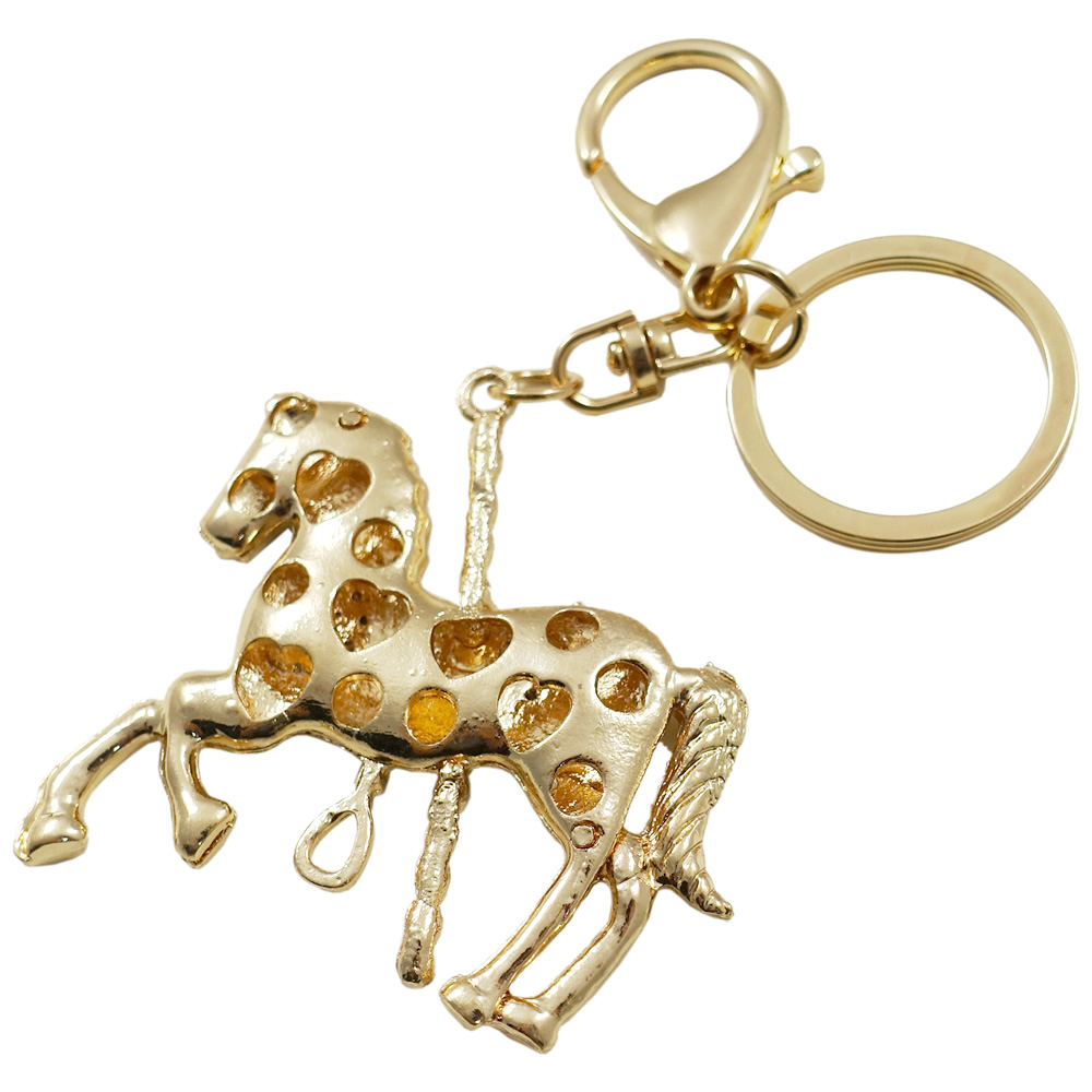 ラインストーン 馬 キーホルダー FKY1 ホース キーリング Pony＆Me