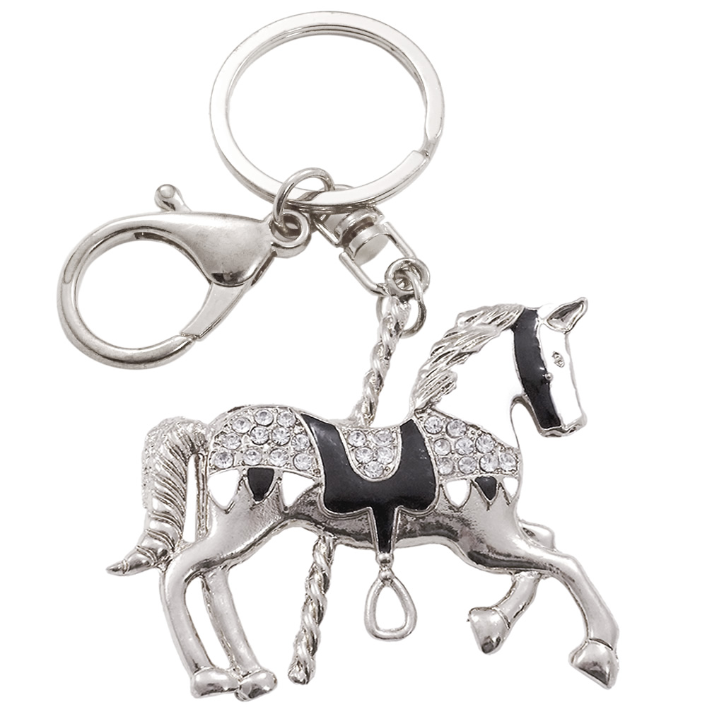 ラインストーン 馬 キーホルダー FKY1 ホース キーリング Pony＆Me