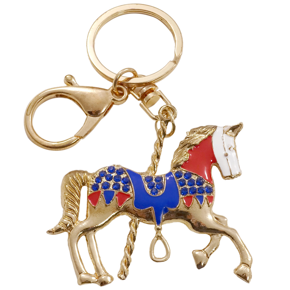 ラインストーン 馬 キーホルダー FKY1 ホース キーリング Pony＆Me
