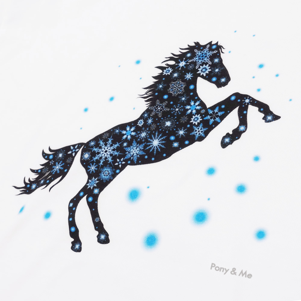 Pony＆Me 半袖 Tシャツ PMTS12（ブルーホース） レディース 馬プリント