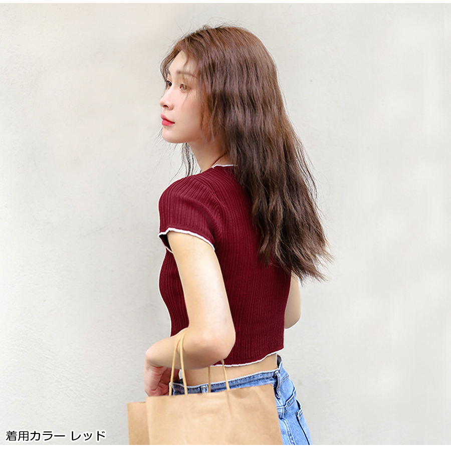 お歳暮・冬ギフト特集 2025 人気ランキング ニット トップス 夏 ショート丈 半袖ニット 韓国トップス 半袖 トップス