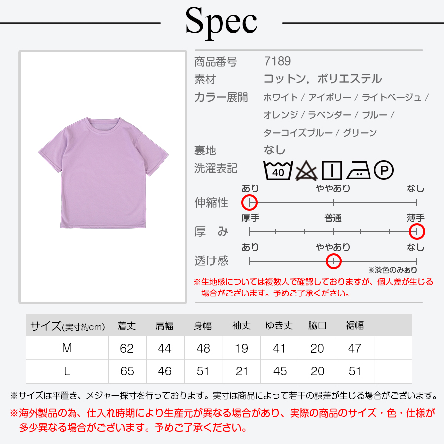 Tシャツ 無地 半袖 トップス ラウンドネック ホワイト アイボリー
