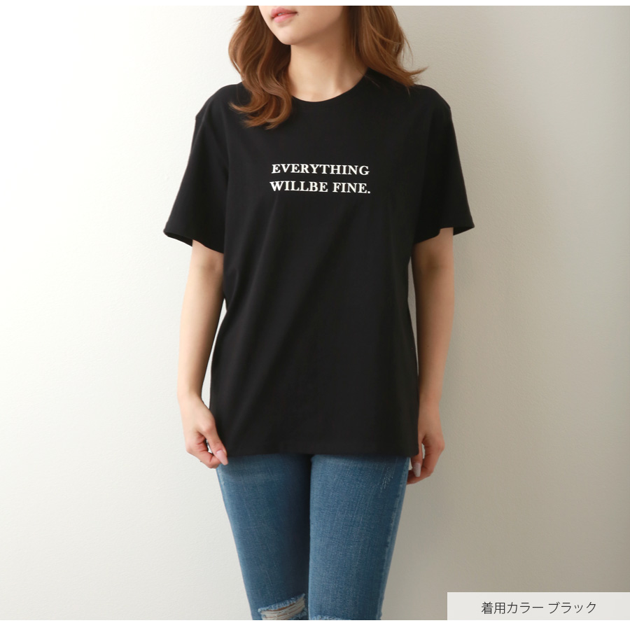 ロゴT 半袖 ゆったり ラウンドネック Tシャツ トップス 韓国