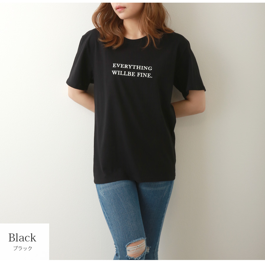 ロゴT 半袖 ゆったり ラウンドネック Tシャツ トップス 韓国 