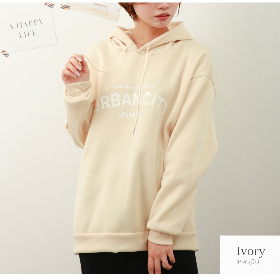 トップス 裏起毛 パーカー 長袖 レディース レッド ミント イエロー