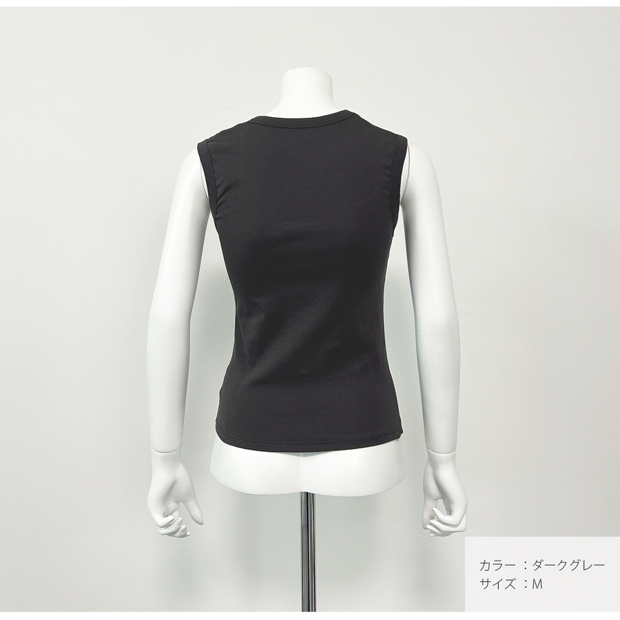 トップス ノースリーブ スクエアネック 伸縮 韓国ファッション JOCOSA 7254 |  | 10