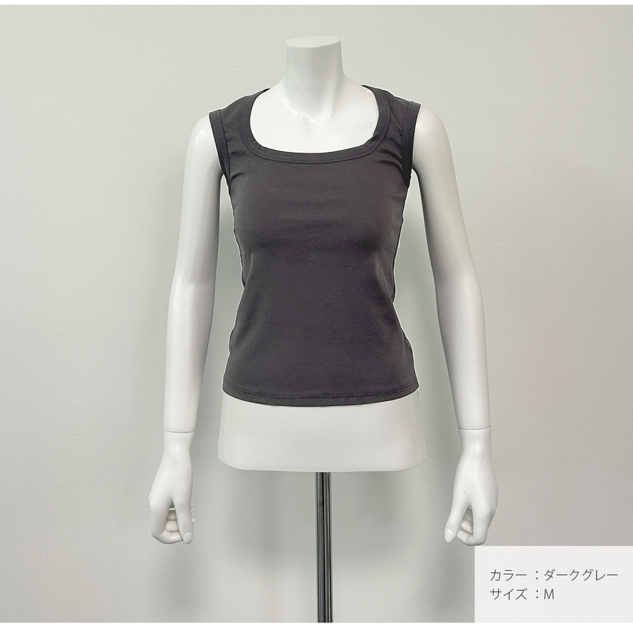 トップス ノースリーブ スクエアネック 伸縮 韓国ファッション JOCOSA 7254 |  | 08
