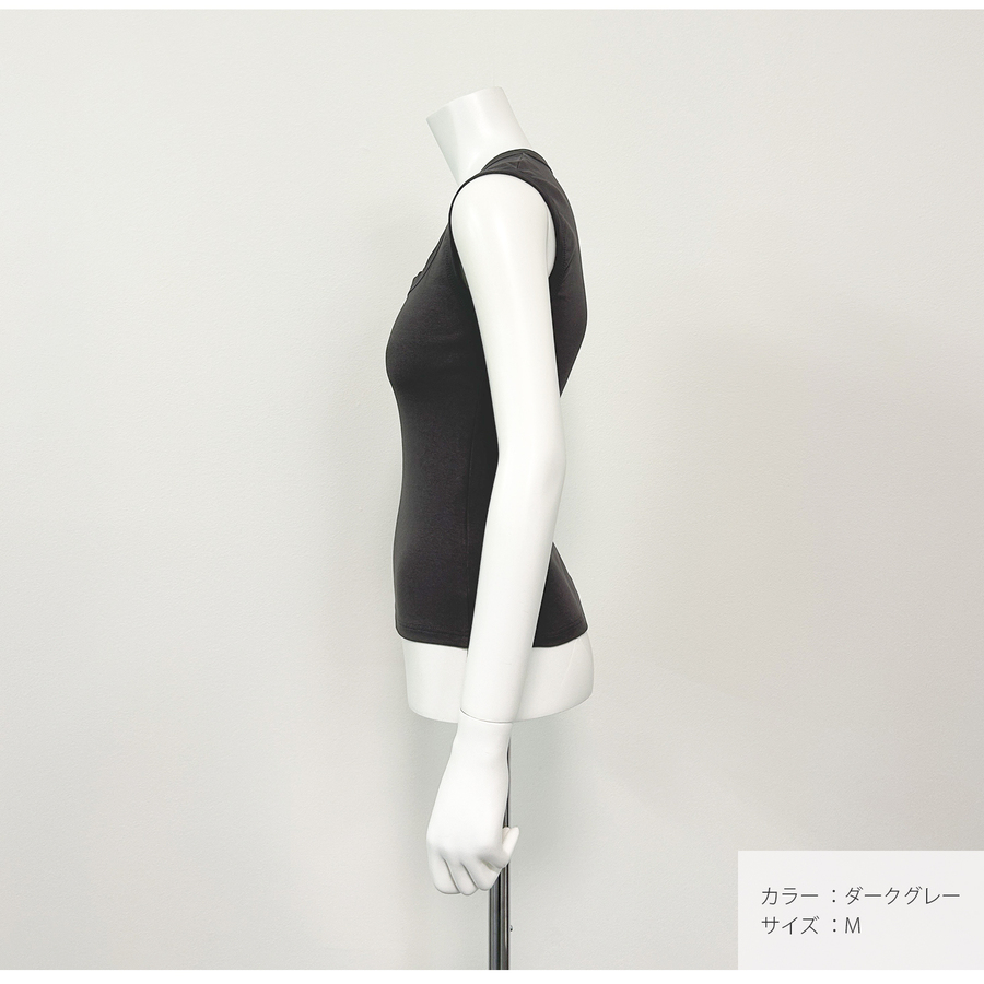 トップス ノースリーブ スクエアネック 伸縮 韓国ファッション JOCOSA 7254 |  | 09