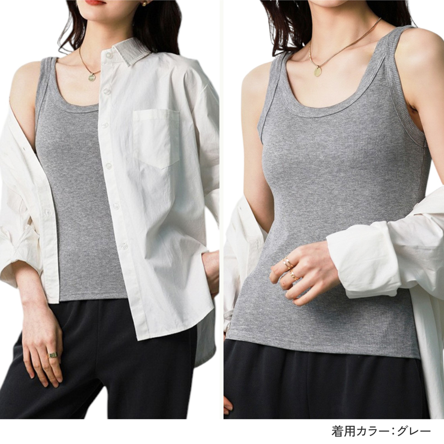 トップス ノースリーブ ニット タンクトップ ラウンドネック ミディ丈 伸縮 韓国ファッション レディース ML JOCOSA 7257 |  | 21