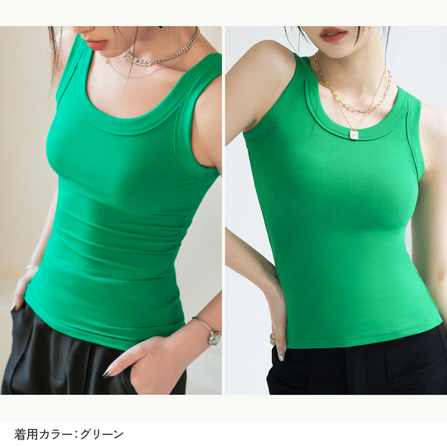 トップス ノースリーブ ニット タンクトップ ラウンドネック ミディ丈 伸縮 韓国ファッション レディース ML JOCOSA 7257 |  | 23