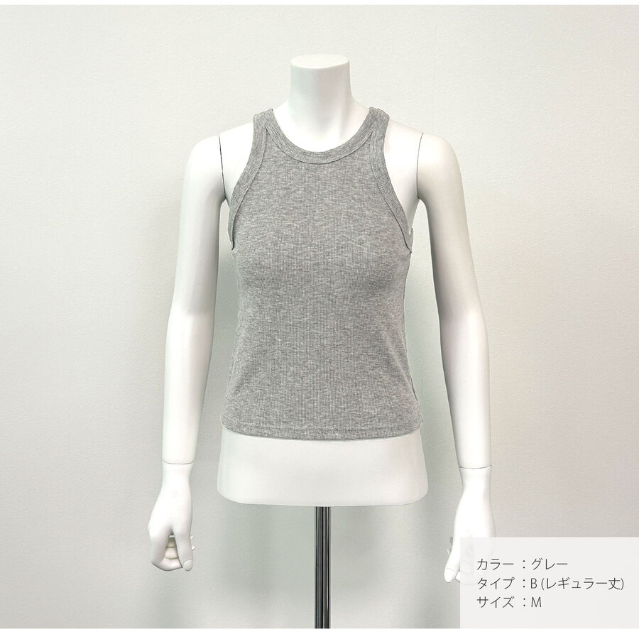 トップス ノースリーブ ニット タンクトップ ラウンドネック ショート丈 レギュラー丈 2タイプ 伸縮 韓国ファッション レディース ML JOCOSA 7258 |  | 12