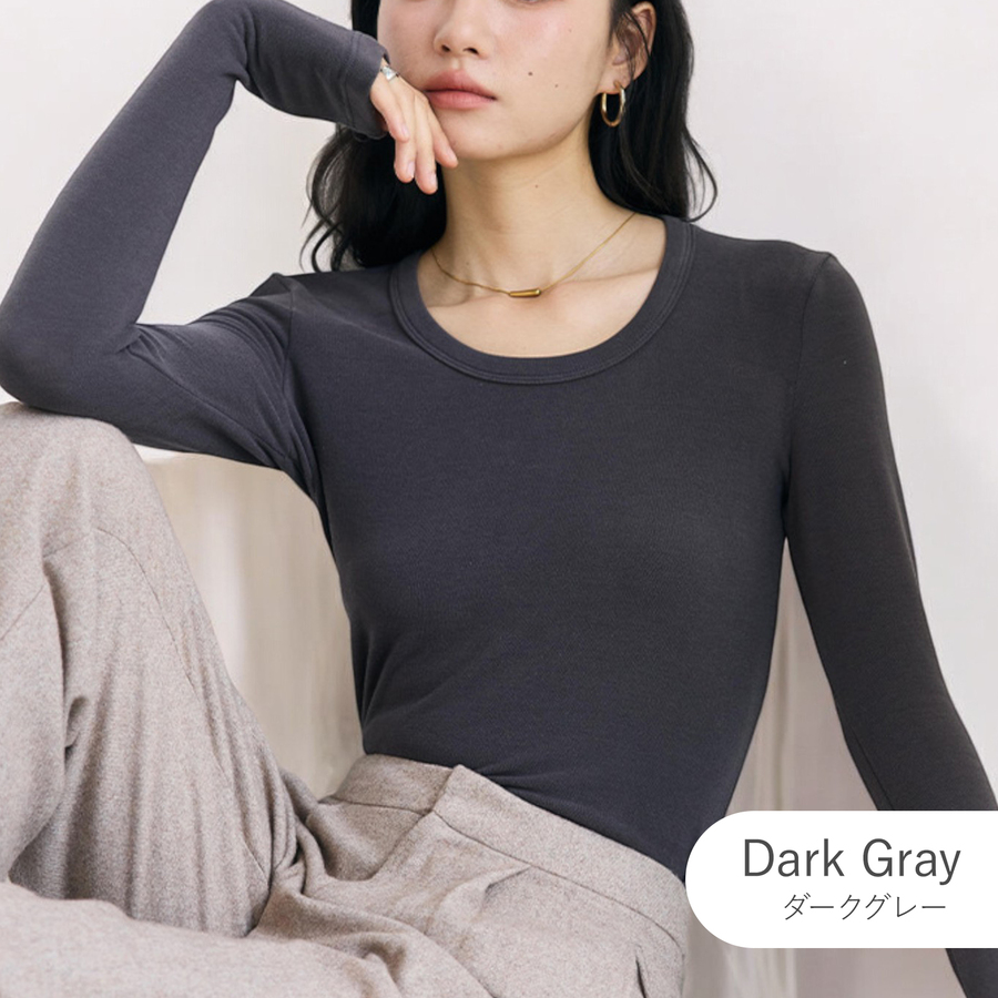 ロンT レディース 薄手 重ね着 カットソー メリノウール プルオーバー