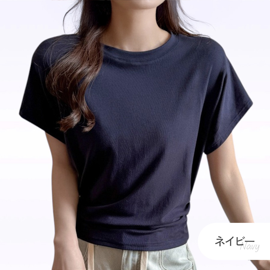 Tシャツ トップス レディース 半袖 ドルマンスリーブ ラウンドネック