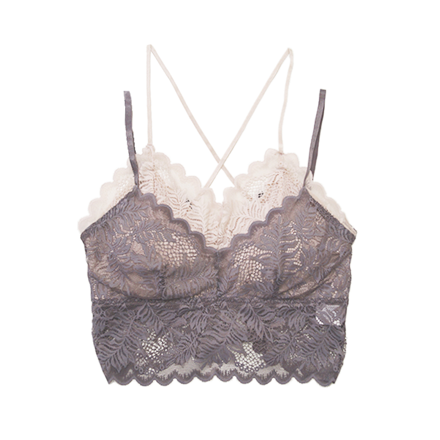 ブラトップ レース キャミソール カップ付き 総レース 見せブラ バック