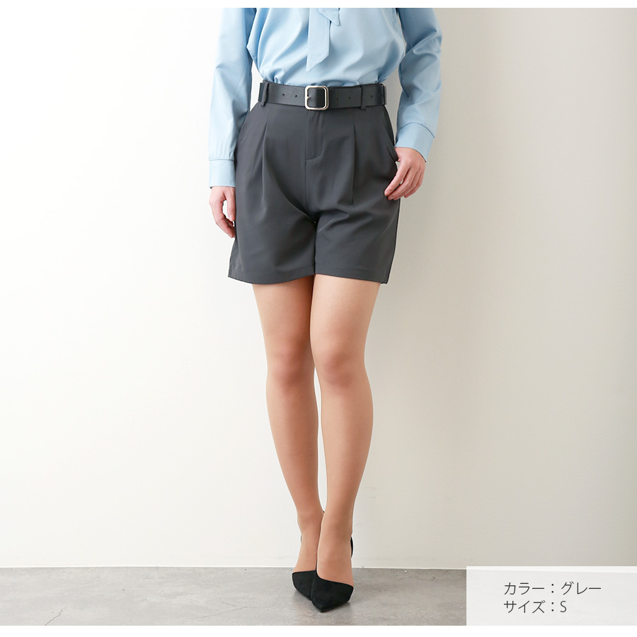 ショートパンツ タック ボトムス ボタン ポケット 韓国ファッション