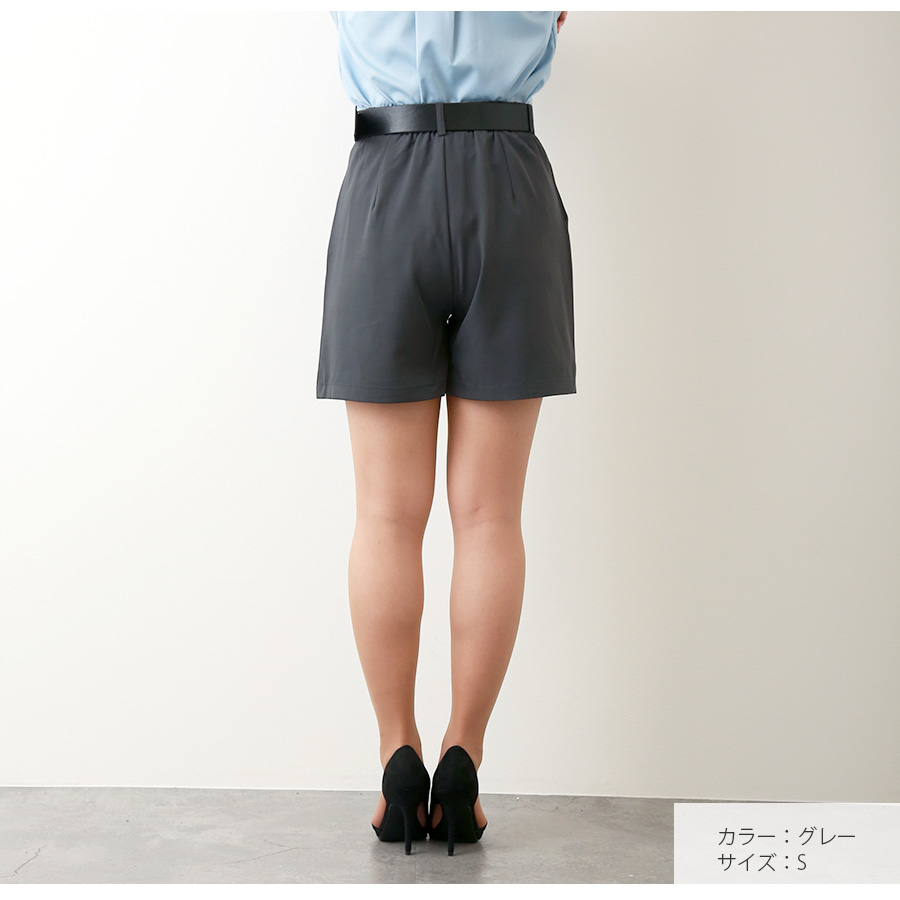ショートパンツ タック ボトムス ボタン ポケット 韓国ファッション