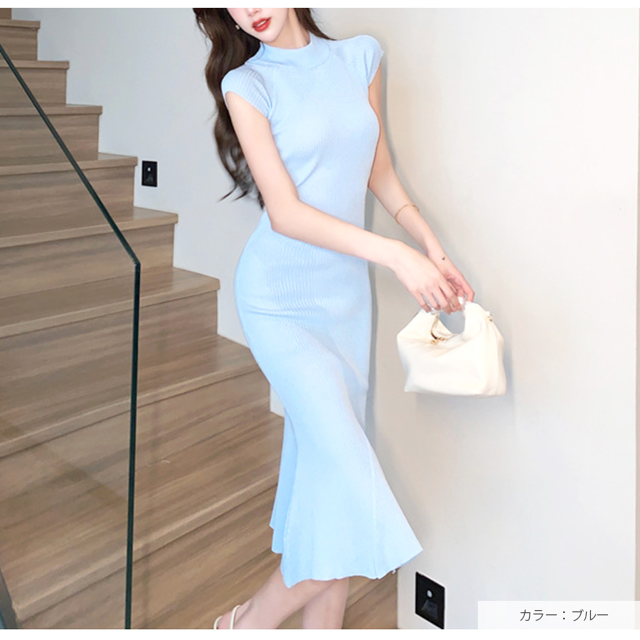 極美品 エトロ　ワンピース　ペイズリー　ニット　半袖 40 L相当 ニットワンピース ミディ丈 マーメイド 半袖 ノースリーブ リブニット