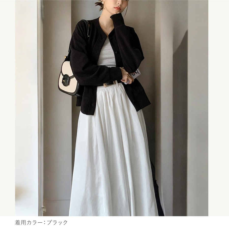 カーディガン レディース 春 丸襟 丸首 重ね着 コットン 綿混 無地 ミディ丈 スナップボタン 長袖 フィット やや厚手 ドロップショルダー 羽織　L JOCOSA 9319 |  | 13