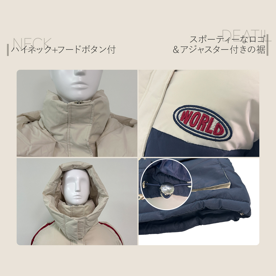 レディース ダウンジャケット 冬アウター 大きめサイズ フェイクダウン 