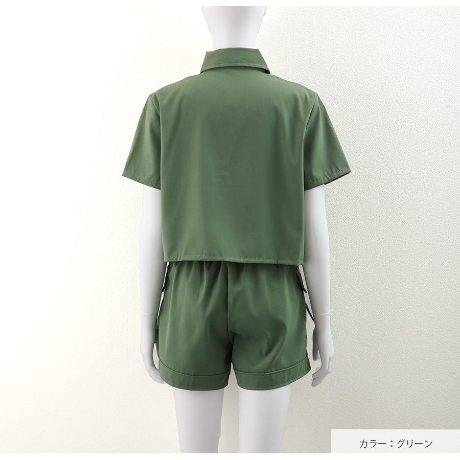 d.i.a トップス ショート丈 セットアップ トップス パンツ 半袖 ショート丈 2点セット