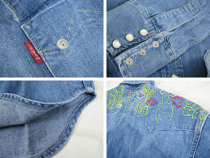 Levi's/リーバイス LVC ソートゥース/デニムシャツ 刺繍モデル 1955年